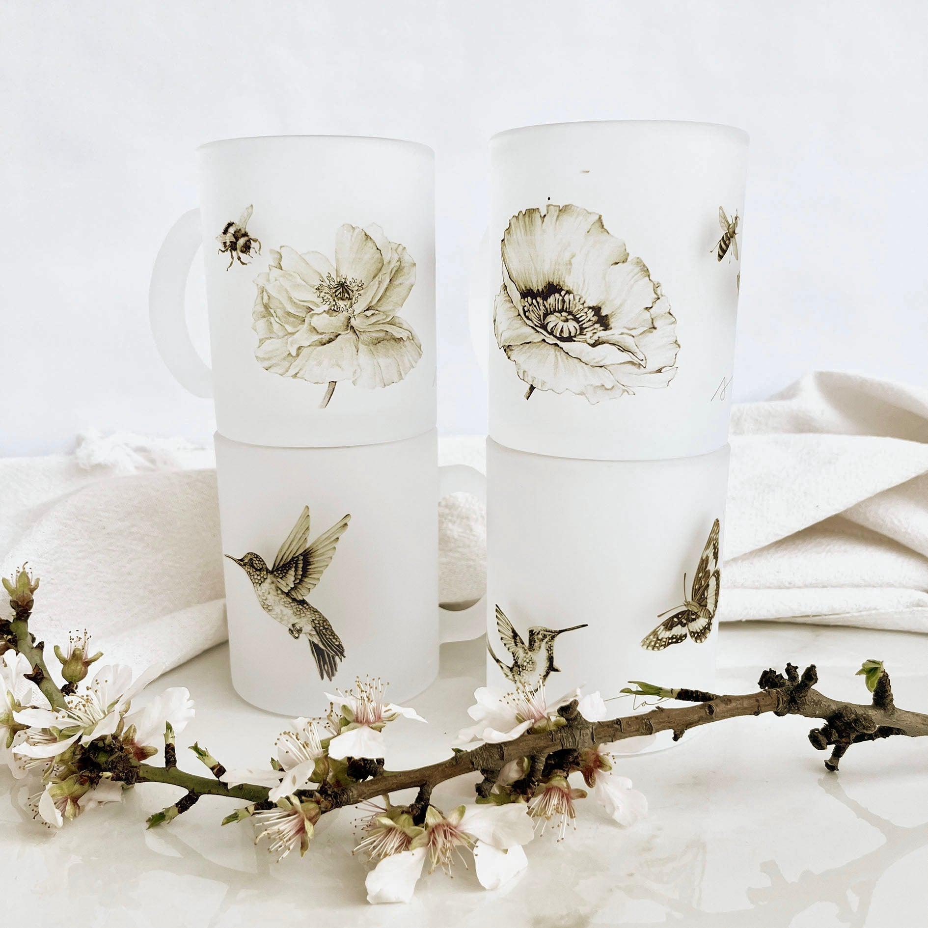 Set 4 Tazones Vidrio Empavonado Anita Peñaloza1#Sin color