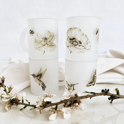 Set 4 Tazones Vidrio Empavonado Anita Peñaloza1#Sin color