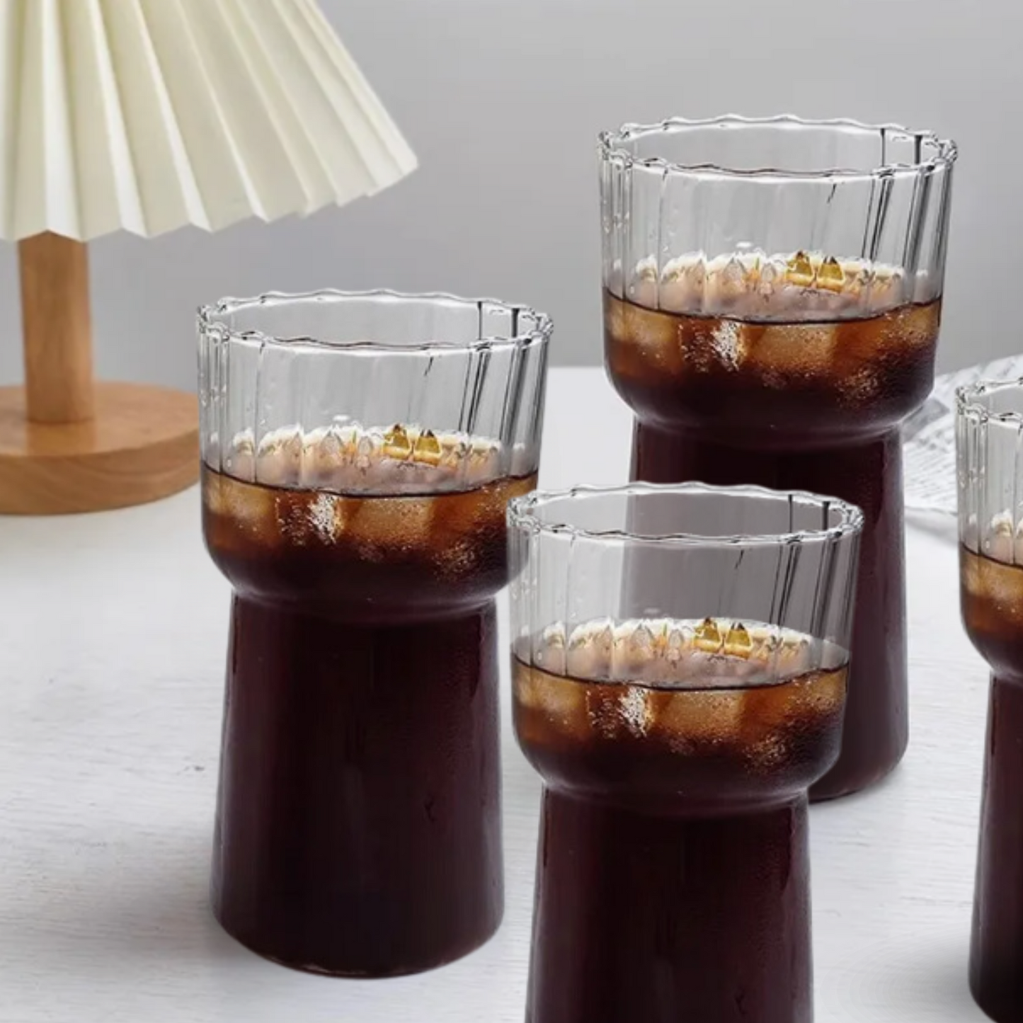 Set 4 Vasos Estriado Alto 590ml-Accesorios de Cocina
