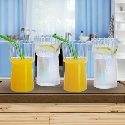 Set 4 Vasos Estriado Alto 590ml-Accesorios de Cocina