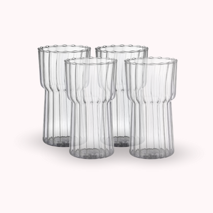 Set 4 Vasos Estriado Alto 590ml-Accesorios de Cocina