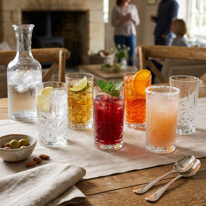 Set 4 Vasos Tallados Longdrink 500 ml Decoexpress-Vasos