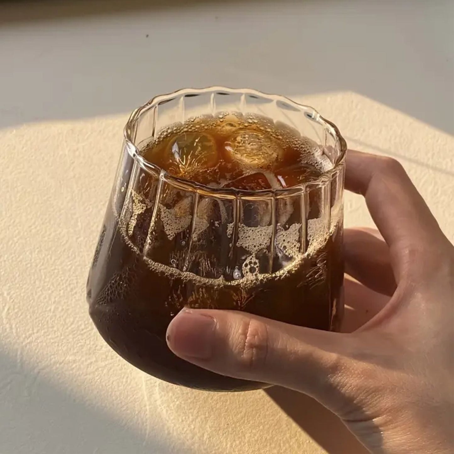 Set 4 Vasos Vidrio Acanalado 325ml Santú Home & Deco3#Blanco