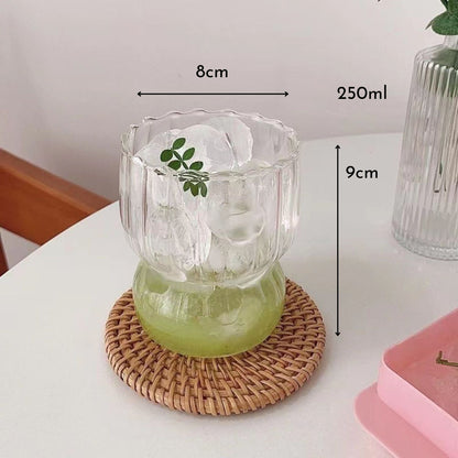 Set 4 Vasos Vidrio Anchos Lineas 250ml Santú Home & Deco8#Blanco