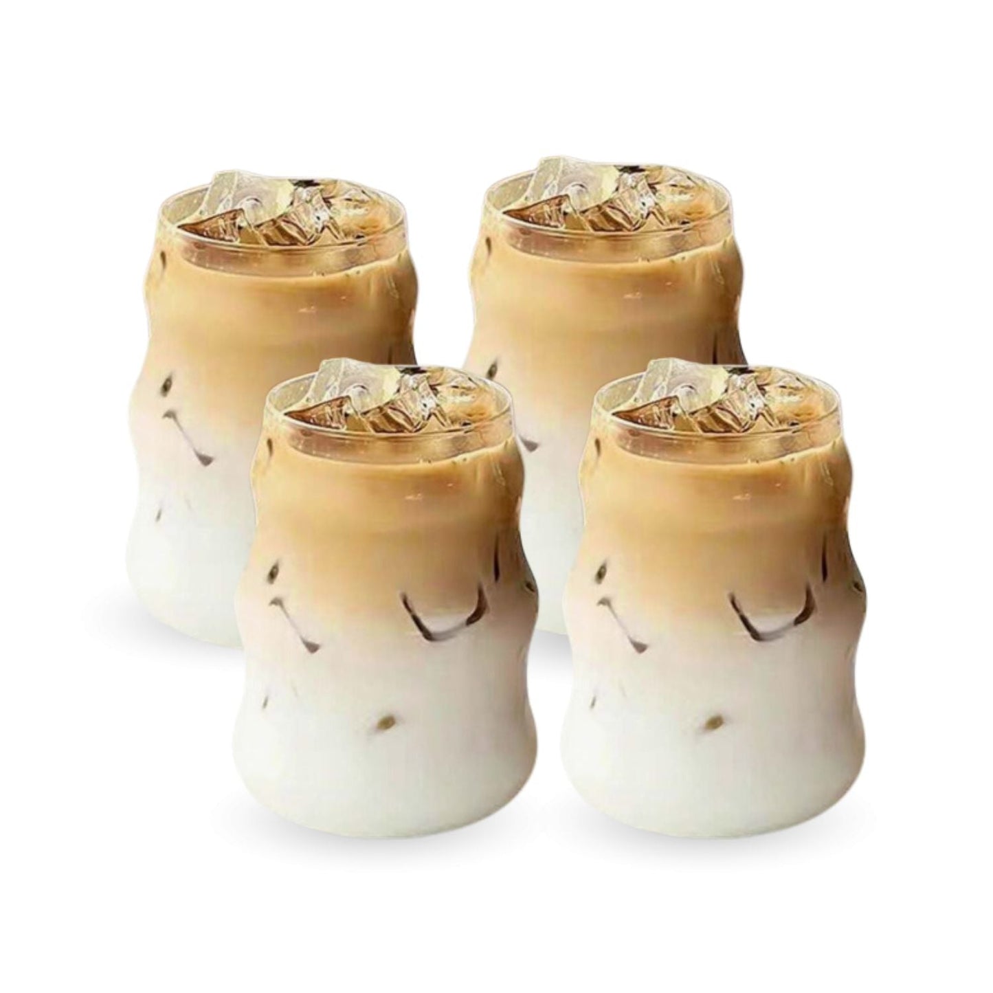 Set 4 Vasos Vidrio Diseño Ondas 510ml Santú Home & Deco10#Blanco