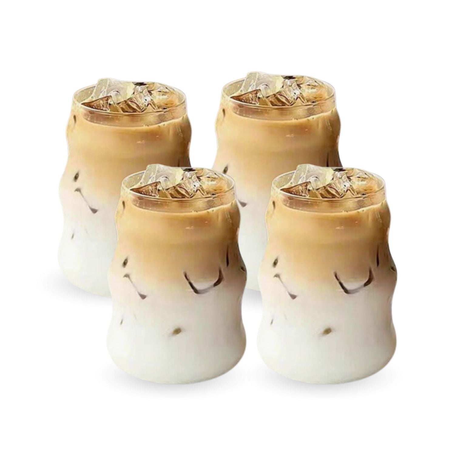 Set 4 Vasos Vidrio Diseño Ondas 510ml Santú Home & Deco10#Blanco