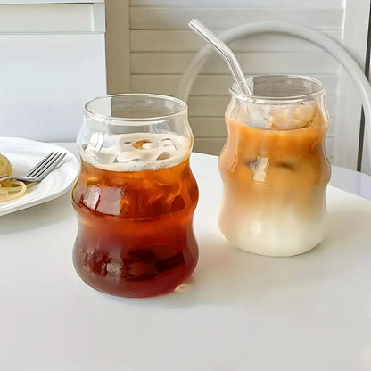 Set 4 Vasos Vidrio Diseño Ondas 510ml Santú Home & Deco2#Blanco