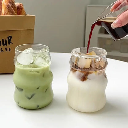 Set 4 Vasos Vidrio Diseño Ondas 510ml Santú Home & Deco8#Blanco