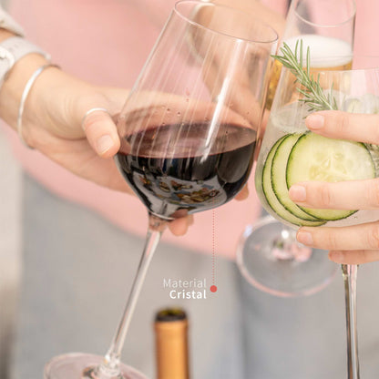 Set 6 Copas Vino Tinto 540ml Cristal Piamonte Simplit2#Sin color