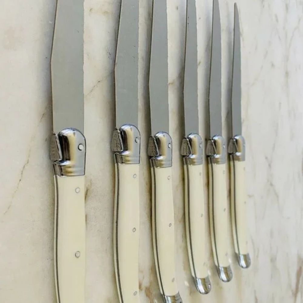 Set 6 Cuchillos Para Carne Laguiole Jean Dubost9#Beige