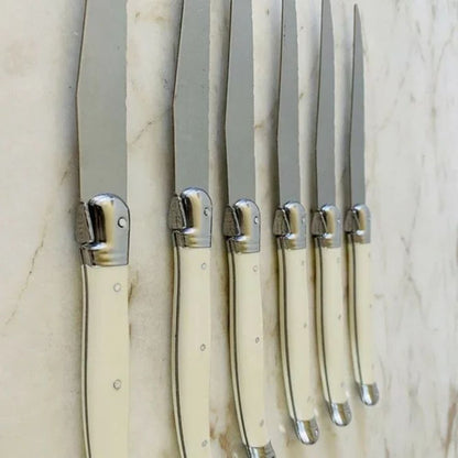 Set 6 Cuchillos Para Carne Laguiole Jean Dubost9#Beige