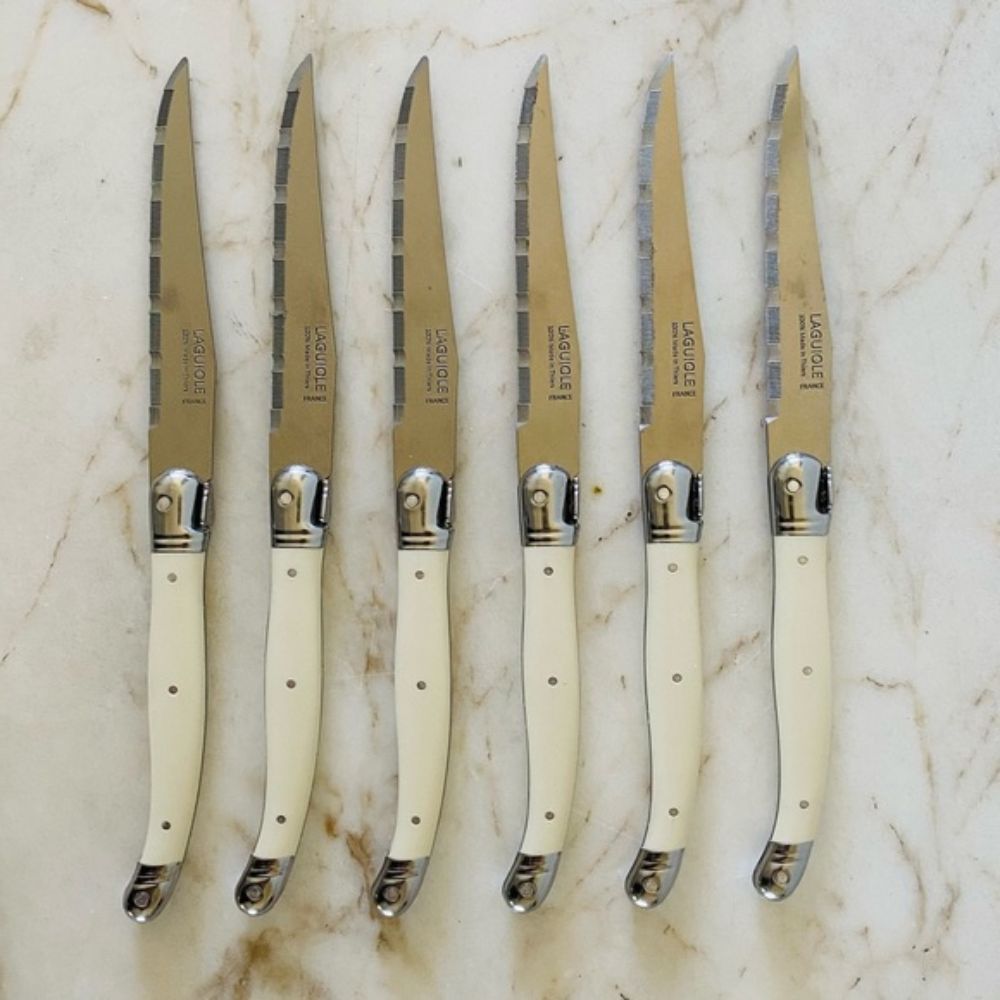 Set 6 Cuchillos Para Carne Laguiole Jean Dubost2#Beige