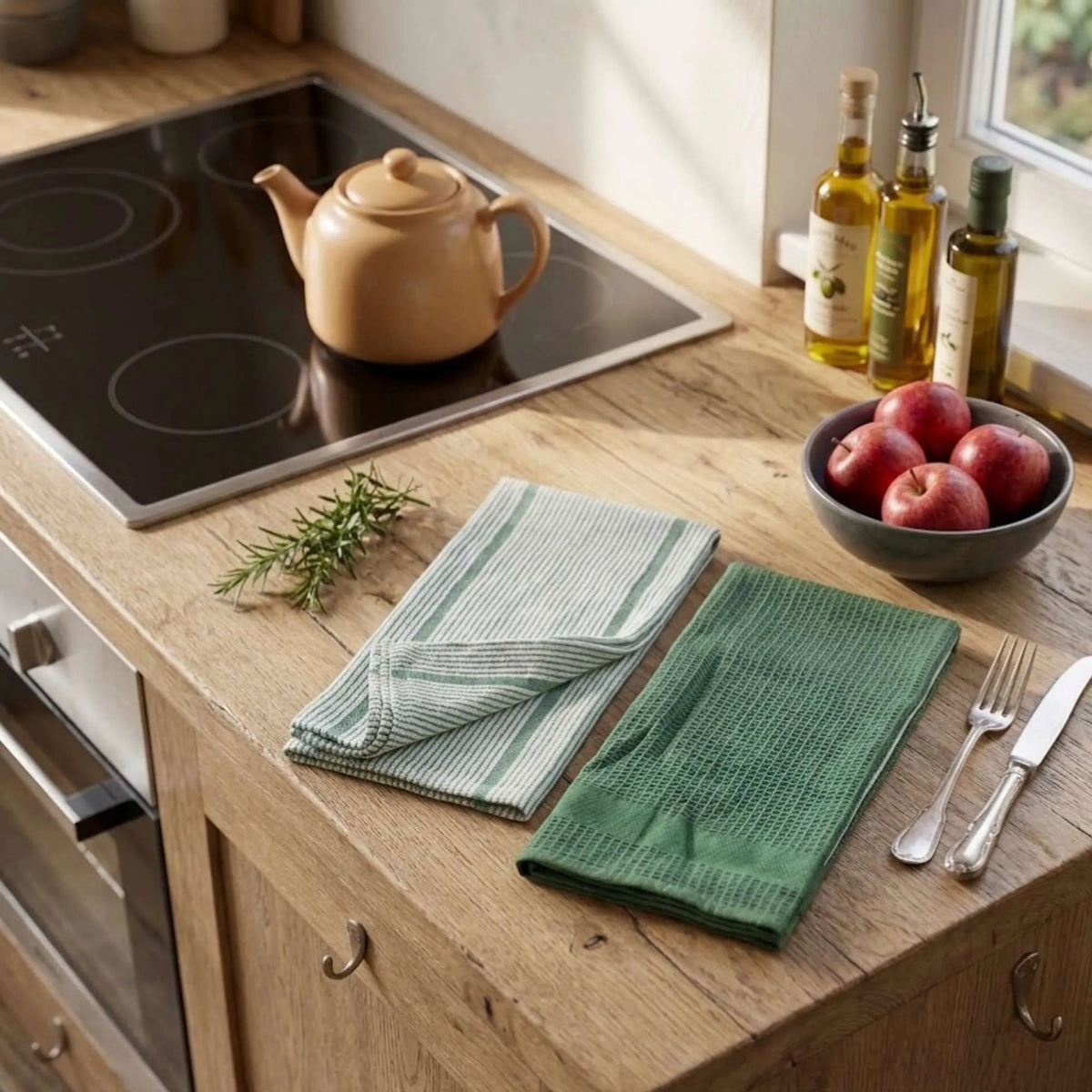 Set 6 Paños de Cocina 100% algodón 50x70 cm - Verde 200GR-Paños
