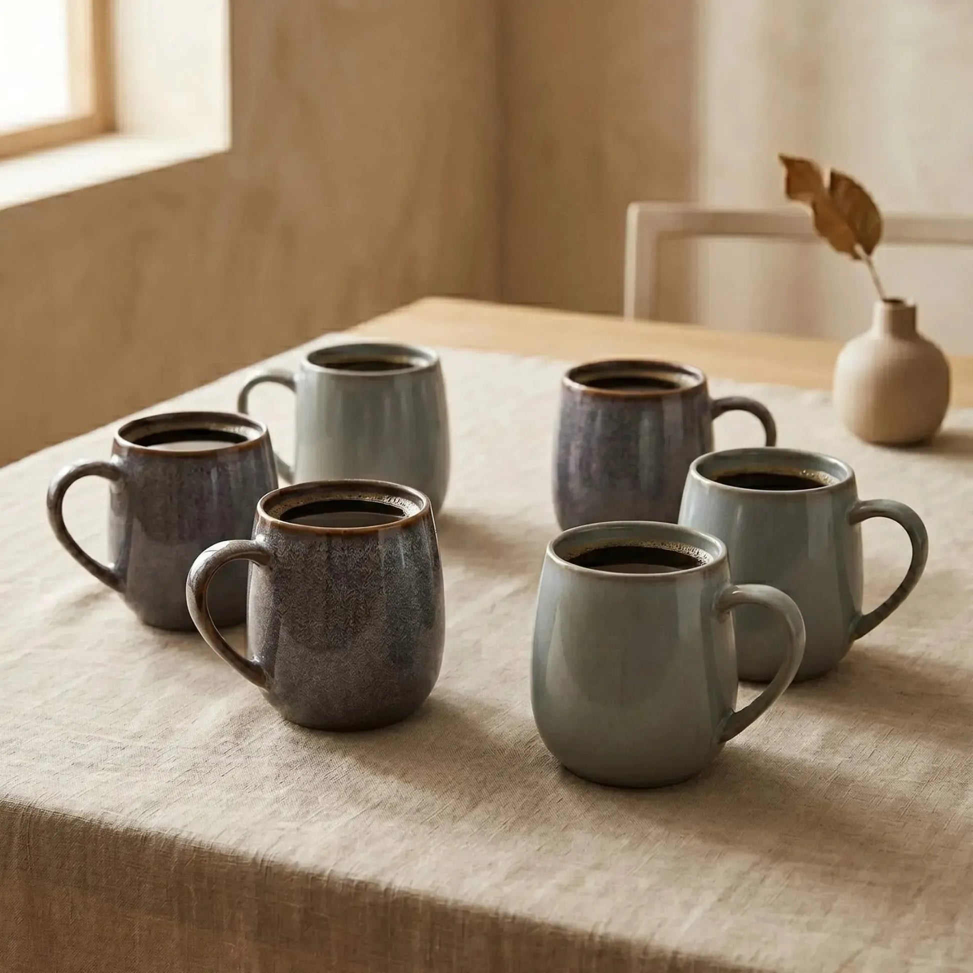 Set 6 tazas mug cerámica Colmar 320 ml Decoexpress-Tazones