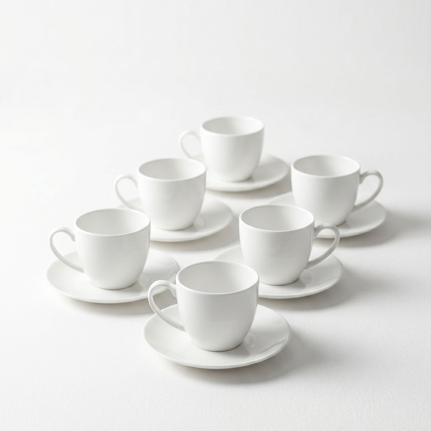 Set 6 tazas y platillos 260 ml New Bone China Decoexpress-Tazones