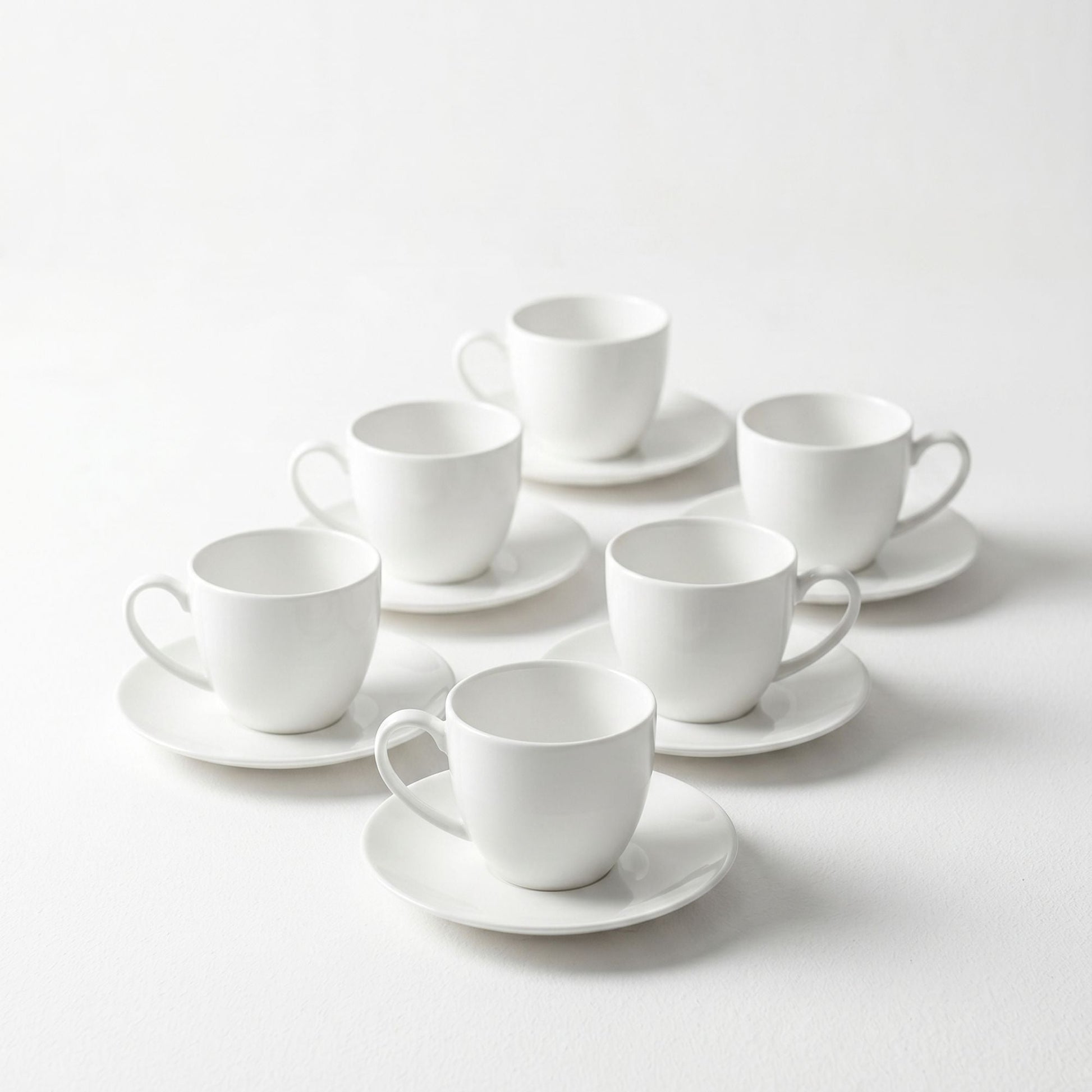 Set 6 tazas y platillos 260 ml New Bone China Decoexpress-Tazones