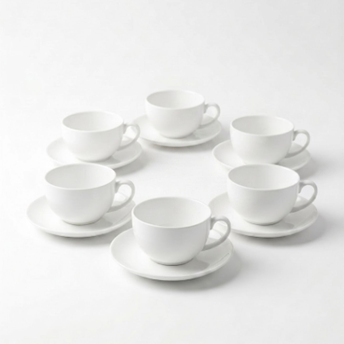Set 6 tazas y platillos 300 ml New Bone China Decoexpress-Tazones