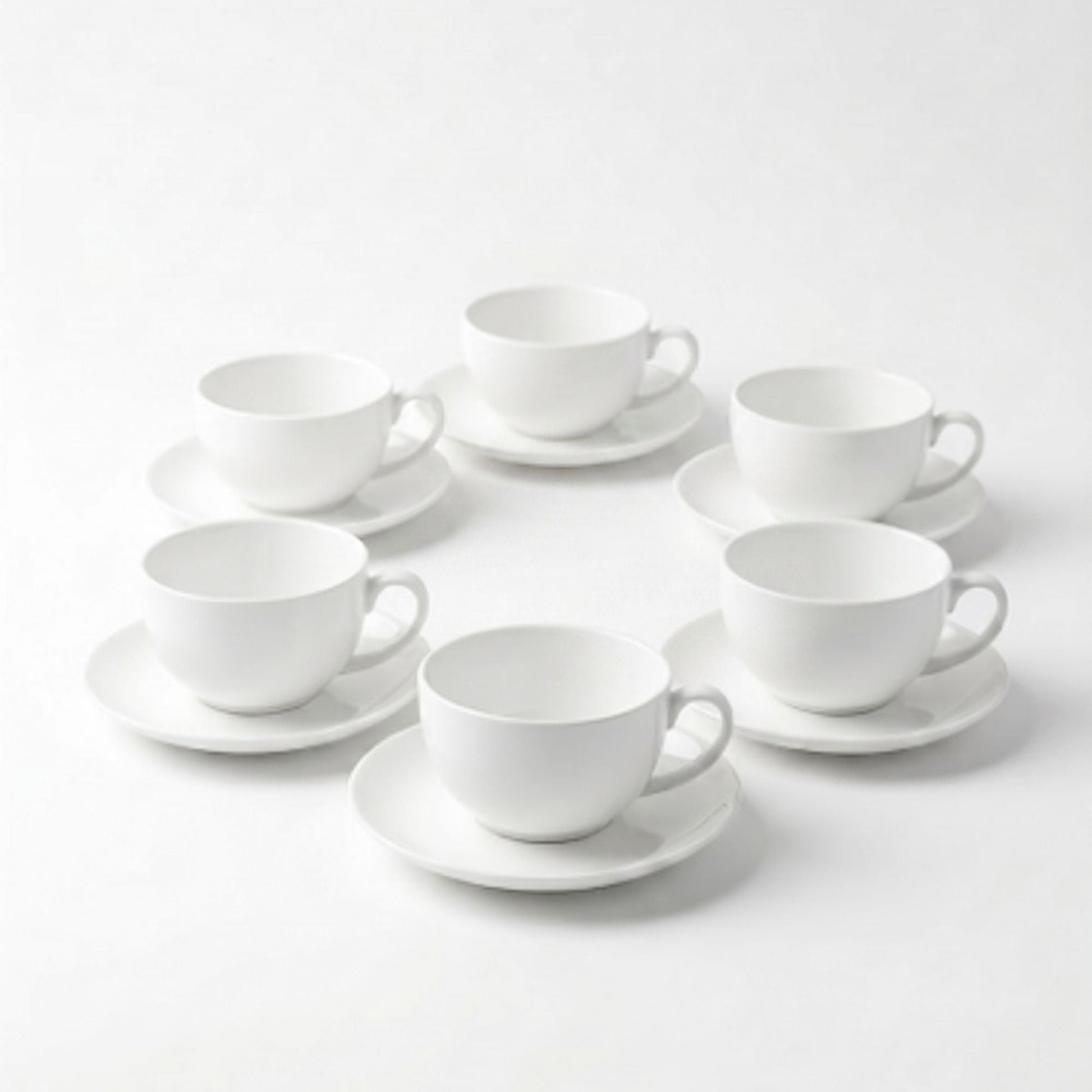 Set 6 tazas y platillos 300 ml New Bone China Decoexpress-Tazones