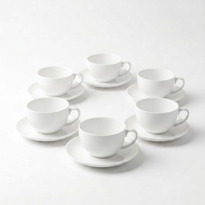 Set 6 tazas y platillos 300 ml New Bone China Decoexpress-Tazones