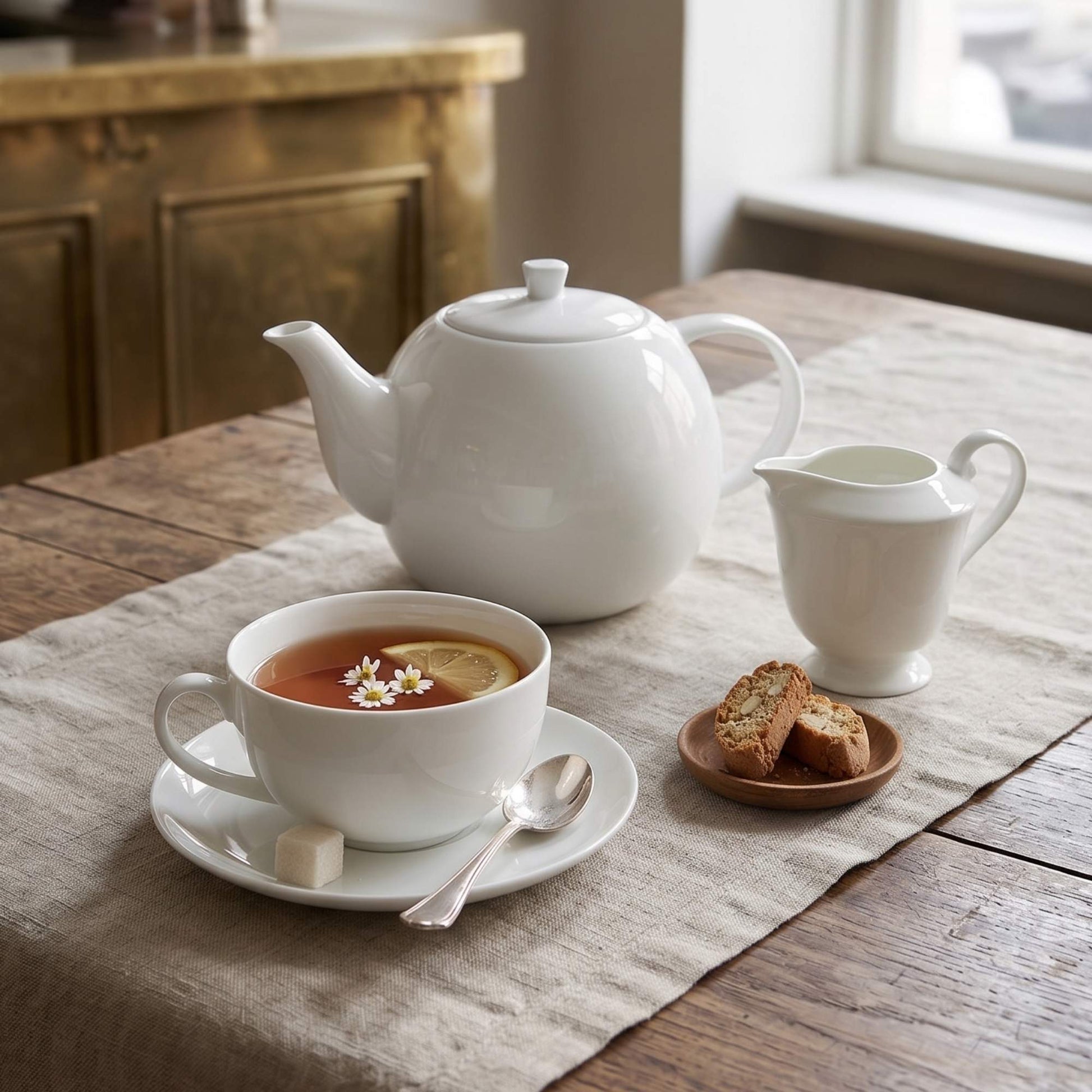 Set 6 tazas y platillos 300 ml New Bone China Decoexpress-Tazones