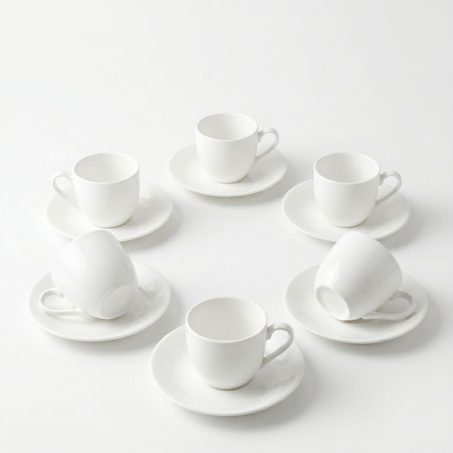 Set 6 tazas y platillos espresso 120 ml New Bone China Decoexpress-Tazones