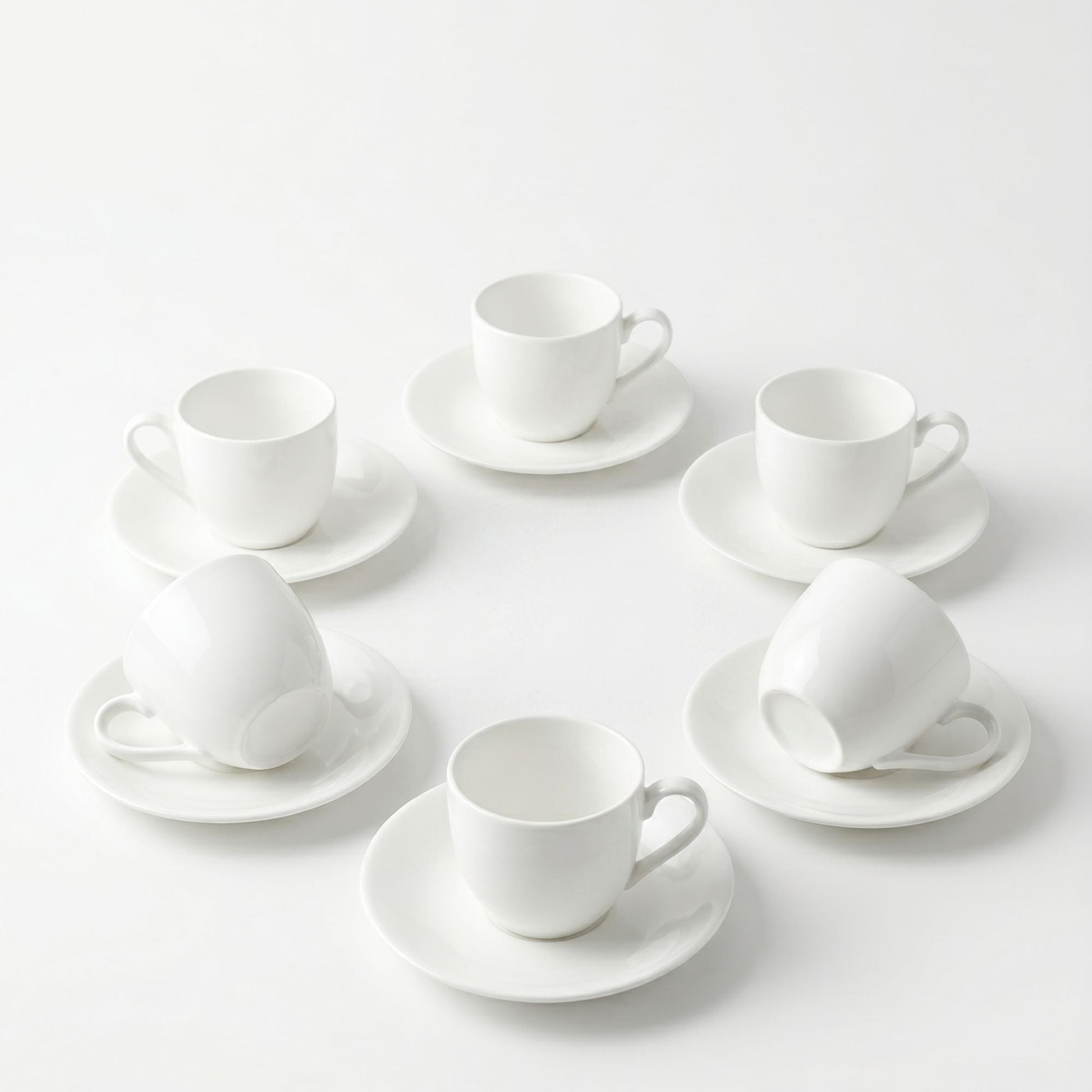 Set 6 tazas y platillos espresso 120 ml New Bone China Decoexpress-Tazones