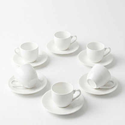 Set 6 tazas y platillos espresso 120 ml New Bone China Decoexpress-Tazones