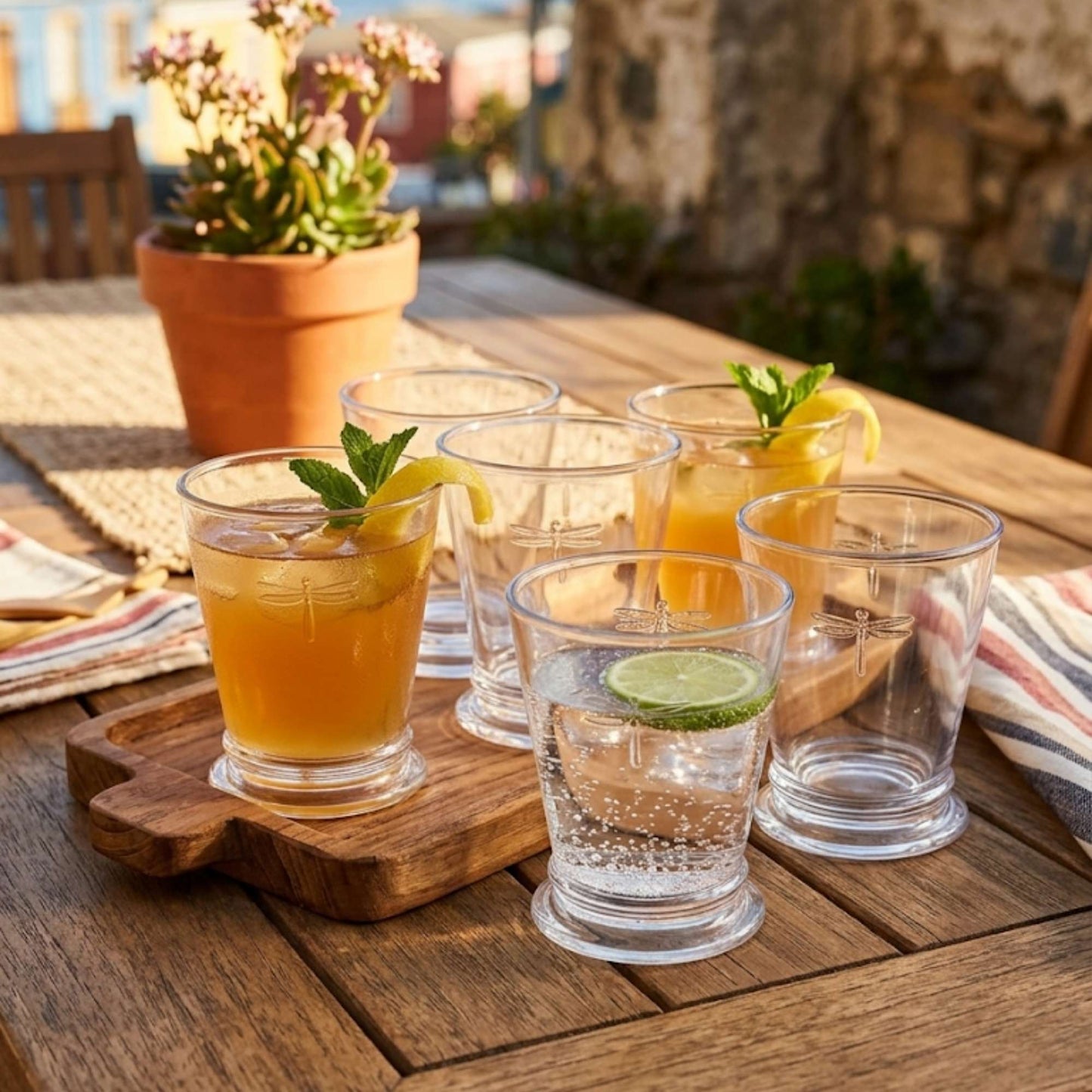 Set 6 Vasos Bajo Libélula 255 ml-Vasos