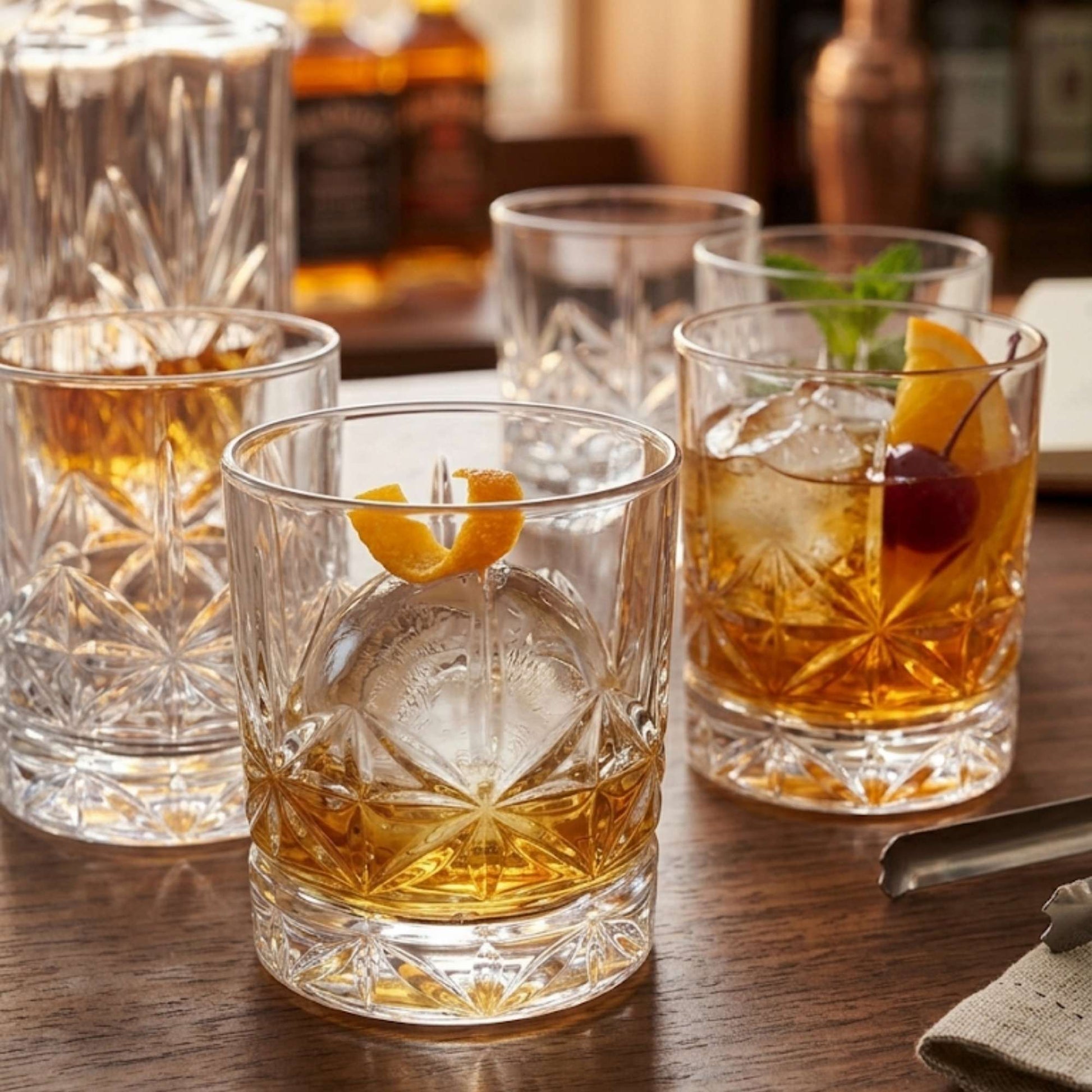 Set 6 Vasos Double Old Fashioned Tallados 377 ml Decoexpress-Vasos