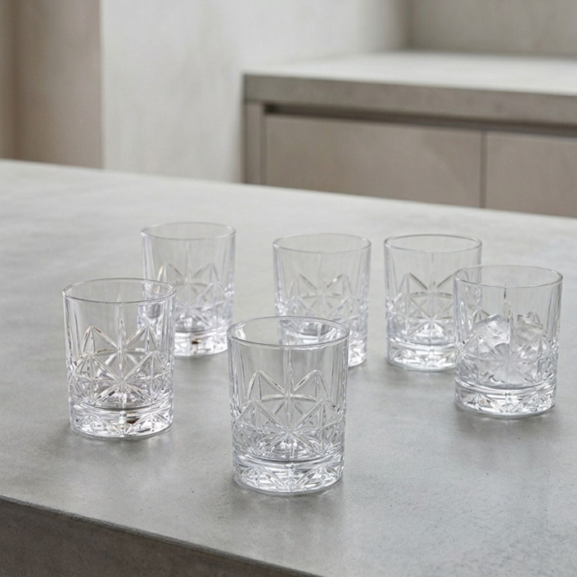 Set 6 Vasos Double Old Fashioned Tallados 377 ml Decoexpress-Vasos