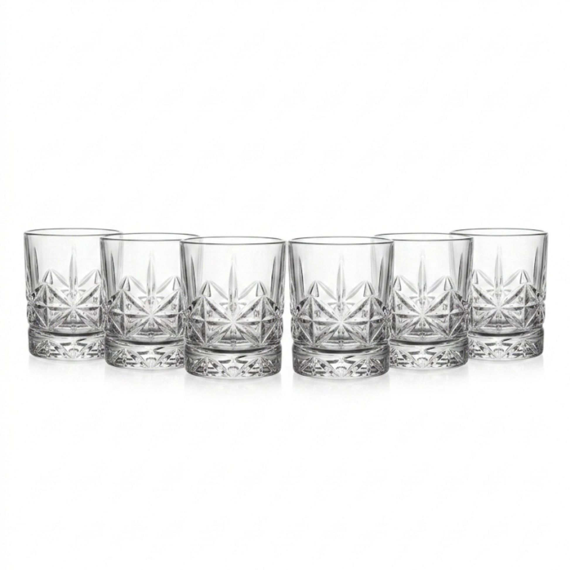 Set 6 Vasos Double Old Fashioned Tallados 377 ml Decoexpress-Vasos