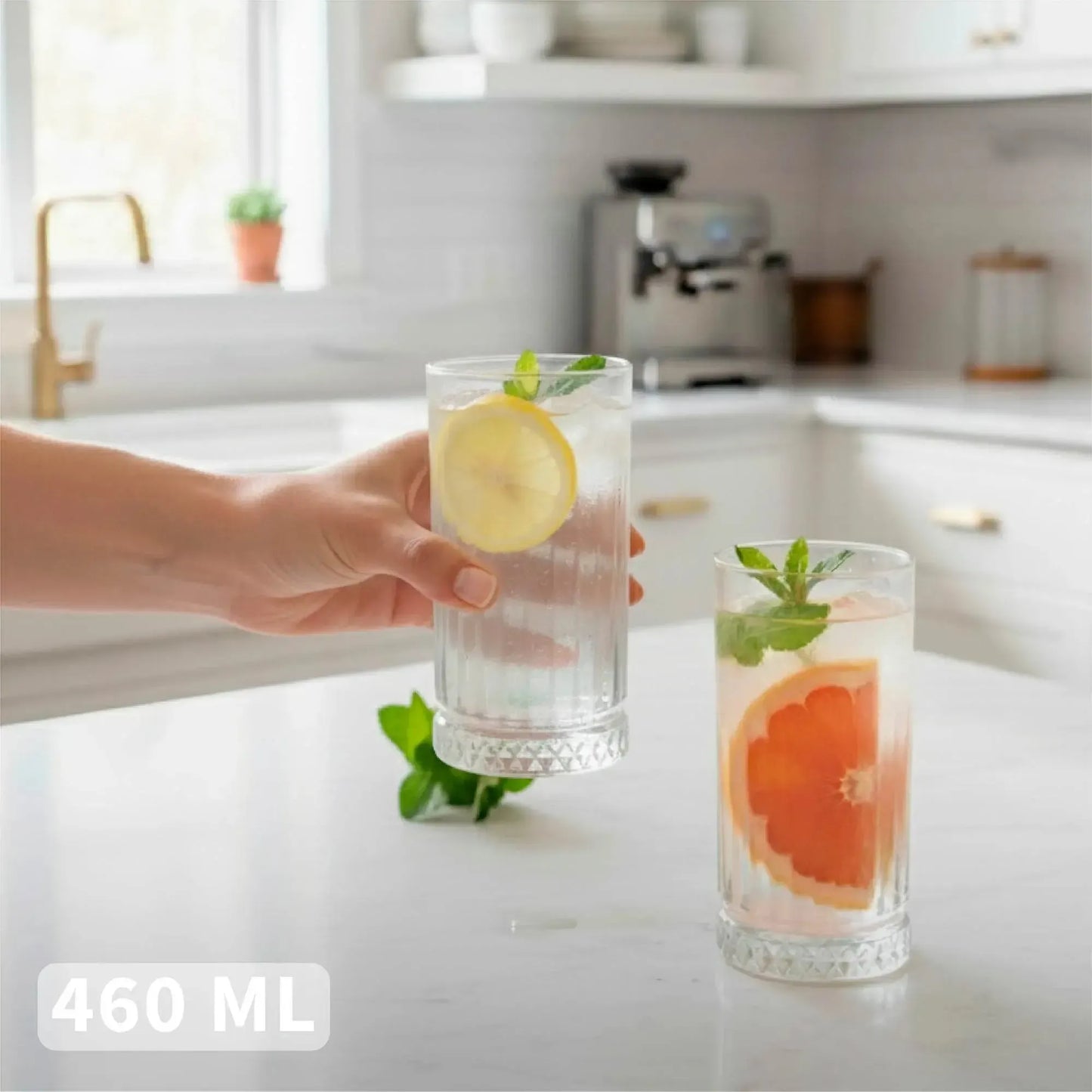 Set 6 Vasos Largos 460ml Vidrio Ginebra Simplit7#Sin color