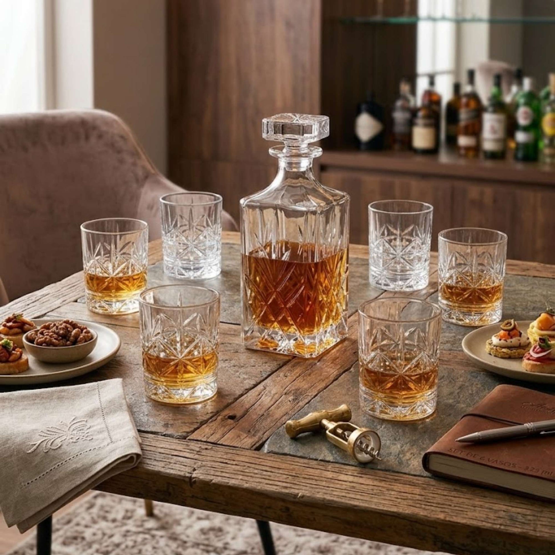 Set 6 Vasos Old Fashioned Tallados 323 ml Decoexpress-Vasos