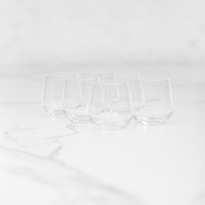 Set 6 Vasos Tallados 420 ml Coquinaria