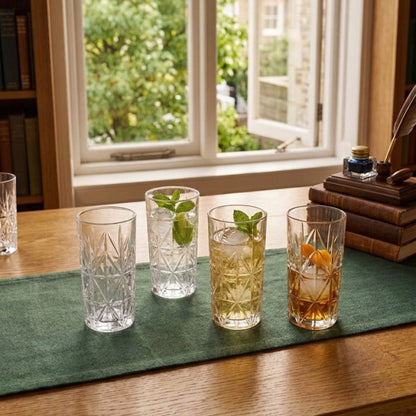 Set 6 Vasos Tallados Alto Highball 360 ml Decoexpress-Vasos