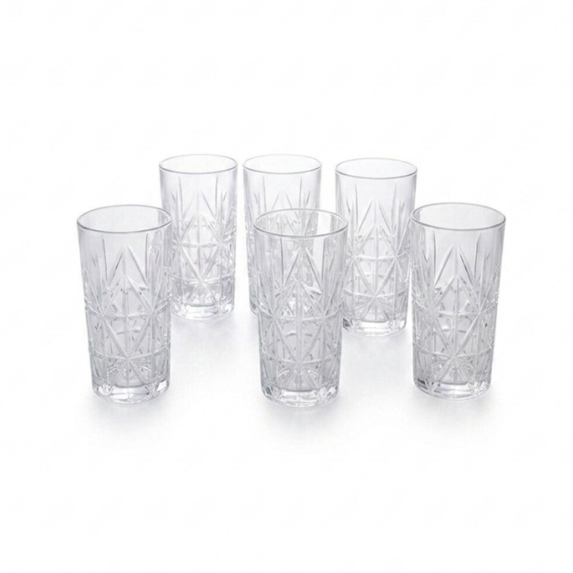 Set 6 Vasos Tallados Alto Highball 360 ml Decoexpress-Vasos