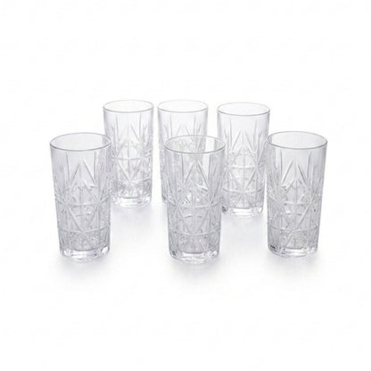 Set 6 Vasos Tallados Alto Highball 360 ml Decoexpress-Vasos