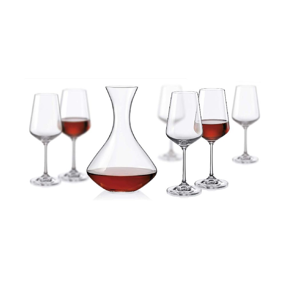 Set 7 Piezas Decantador Vino + Copas Bohemia3#sin color