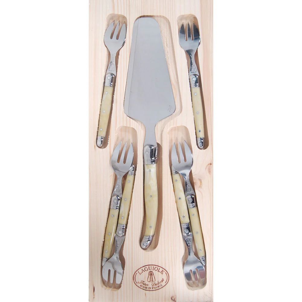 Set 7 Pzs 6 Tenedores Y 1 Espátula Laguiole Jean Dubost1#Beige