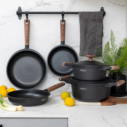 Set Batería Ollas Eco Nature III 7pzs Oroley1#Gris Oscuro