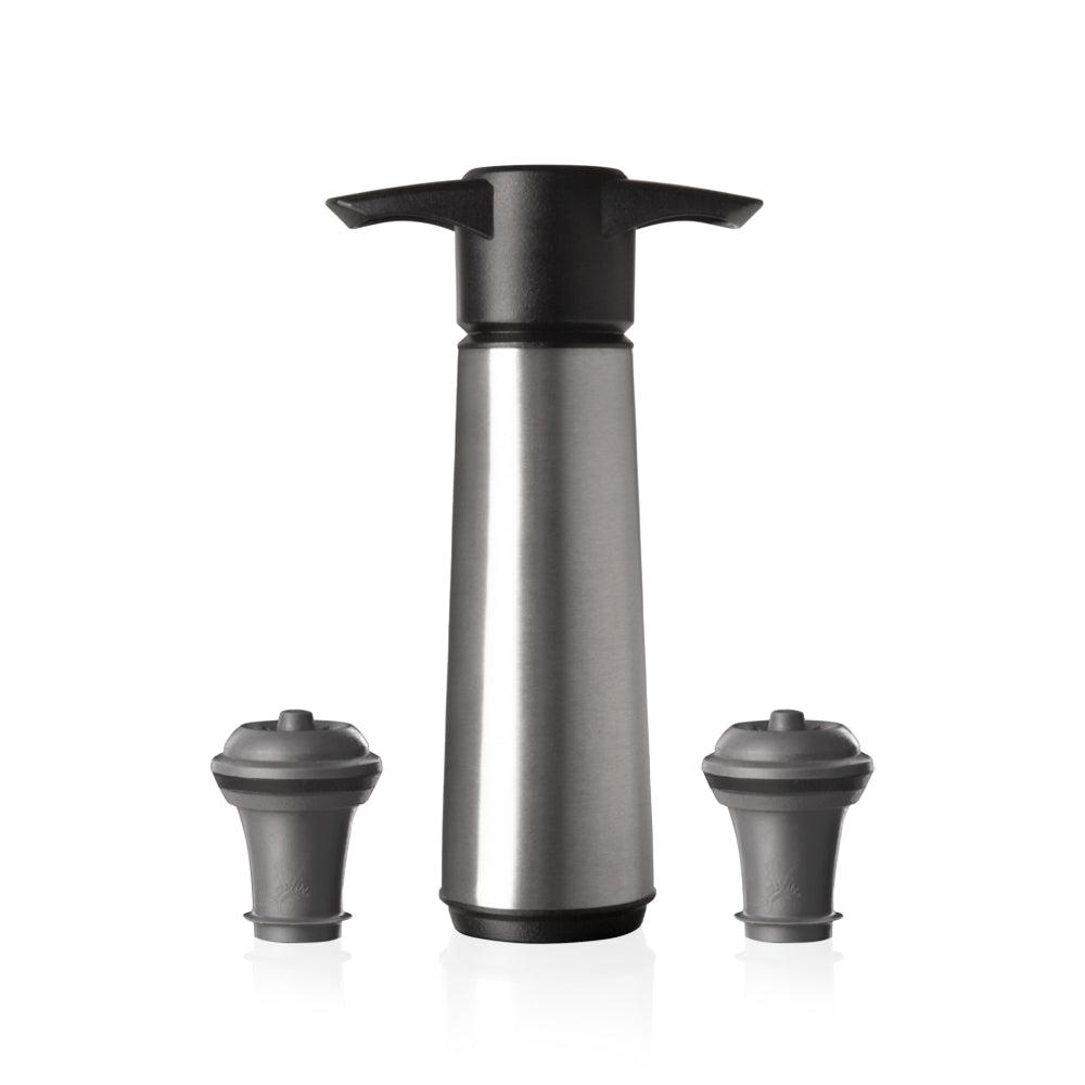 Set Bomba y 2 Tapones de Vacío para Vino Vacuvin2#Gris