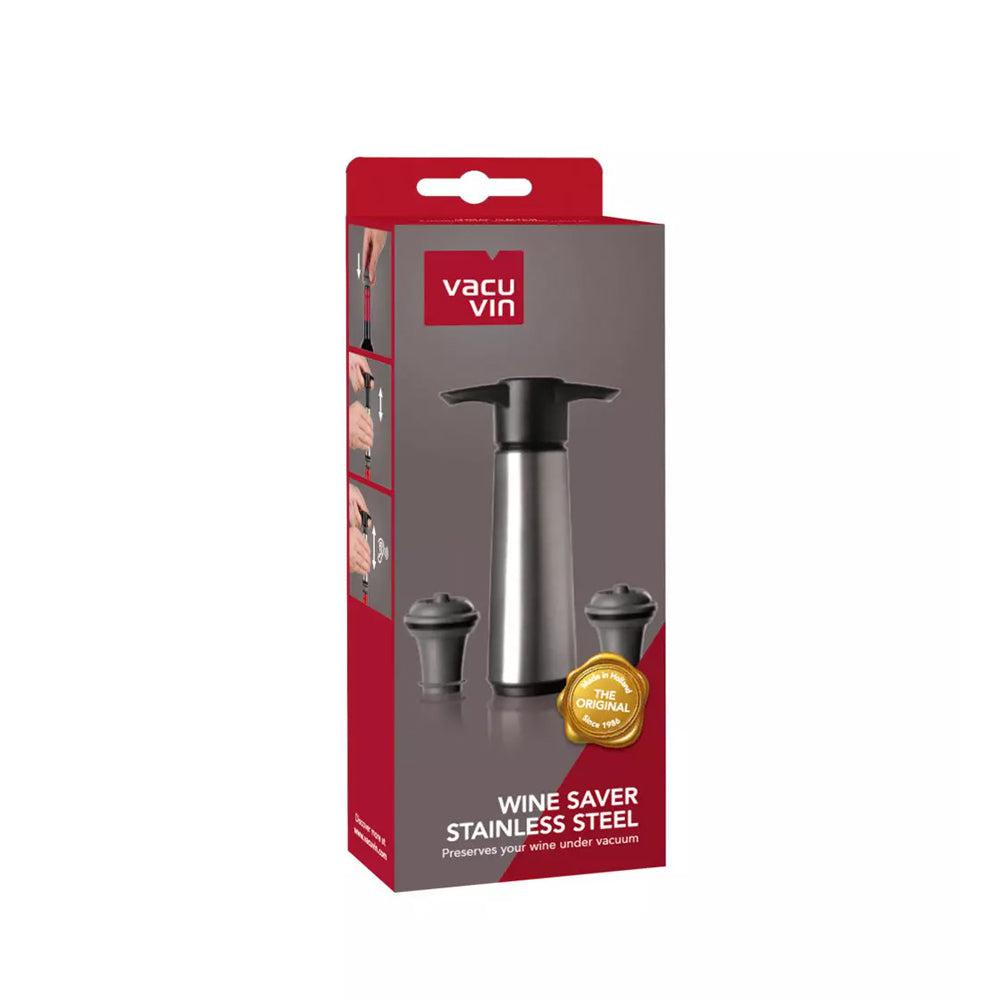 Set Bomba y 2 Tapones de Vacío para Vino Vacuvin3#Gris
