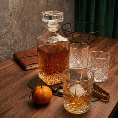 Set Botella 1Lt y 4 Vasos Whisky 325 ml-Vasos