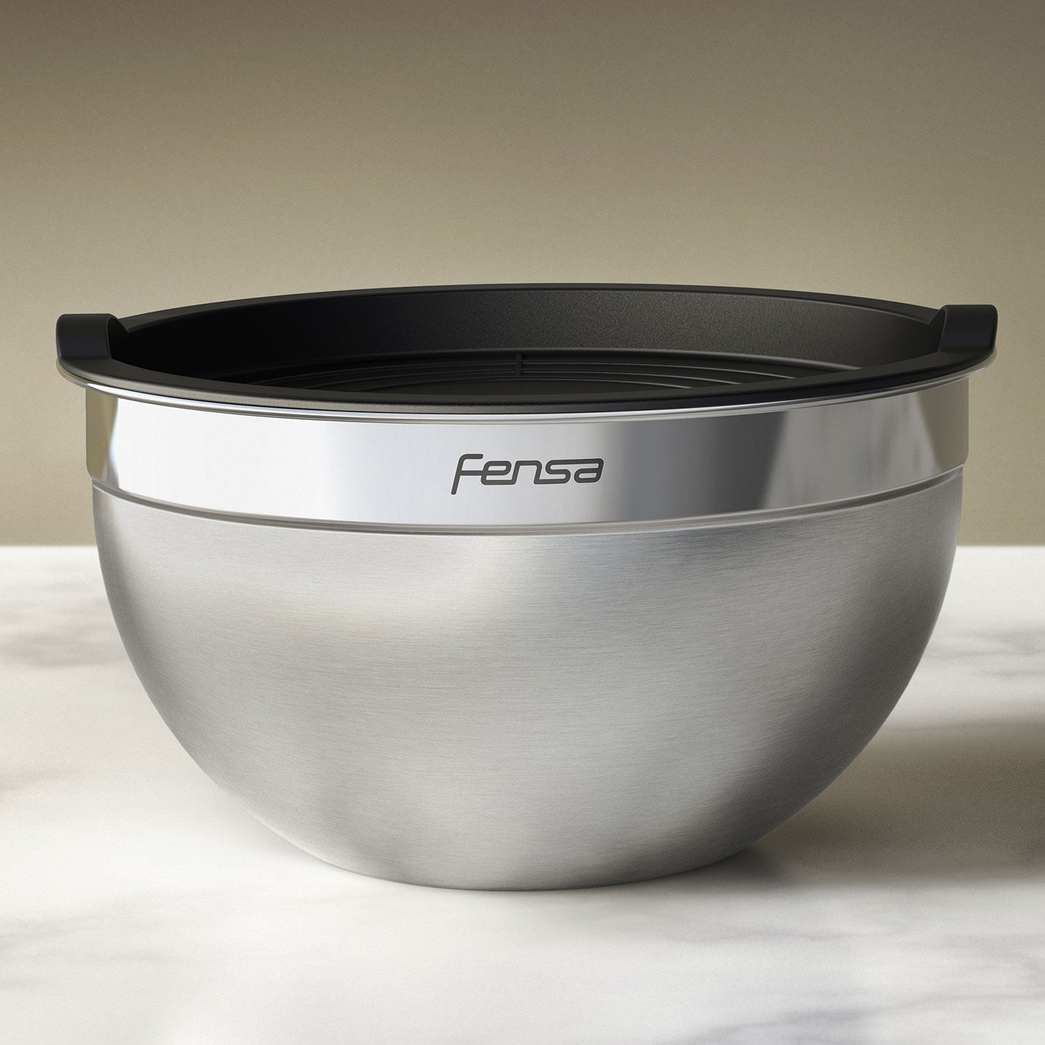 Set Bowls Acero Inoxidable Multiuso Tapa Plástico 3 Un Fensa5#Gris