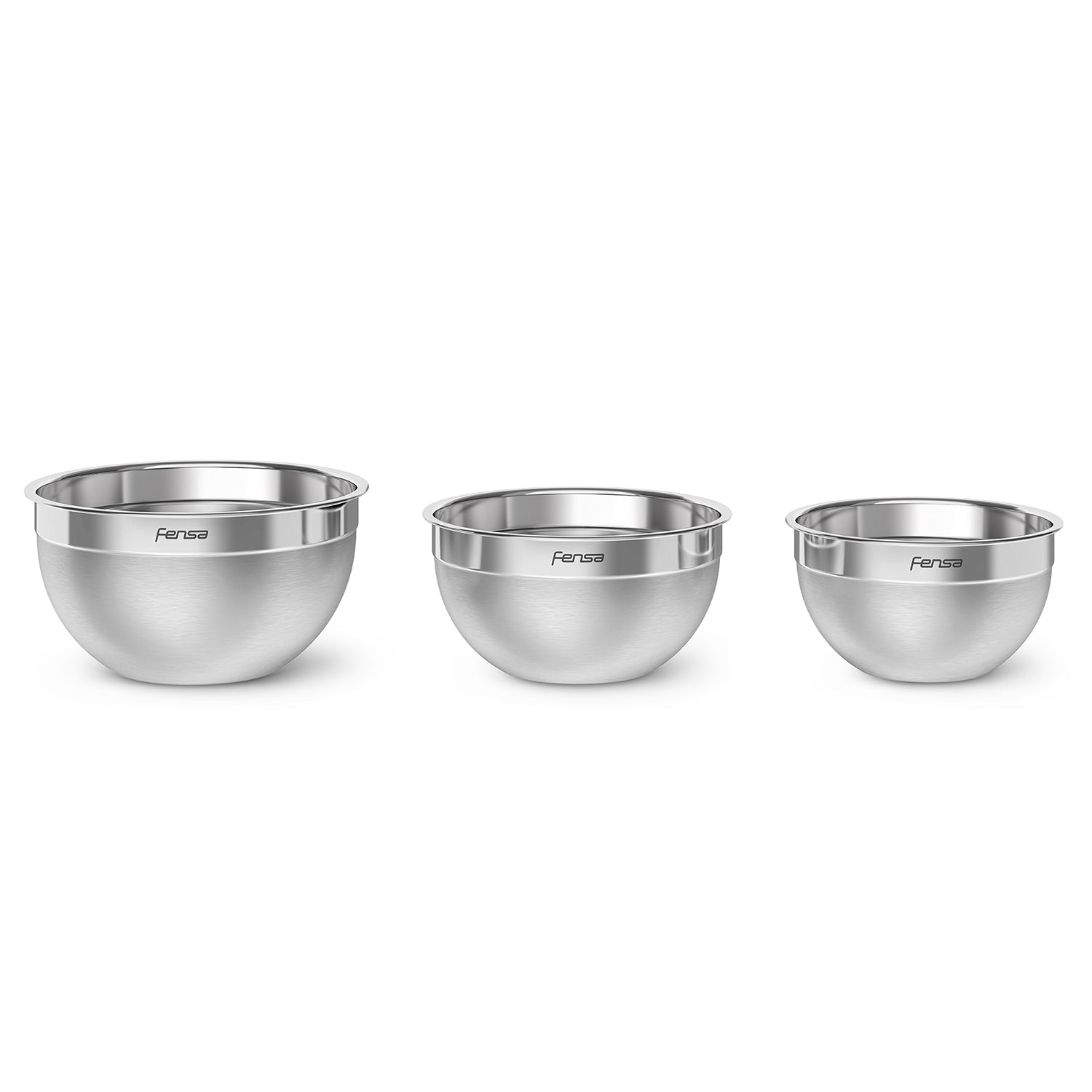 Set Bowls Acero Inoxidable Multiuso Tapa Plástico 3 Un Fensa9#Gris