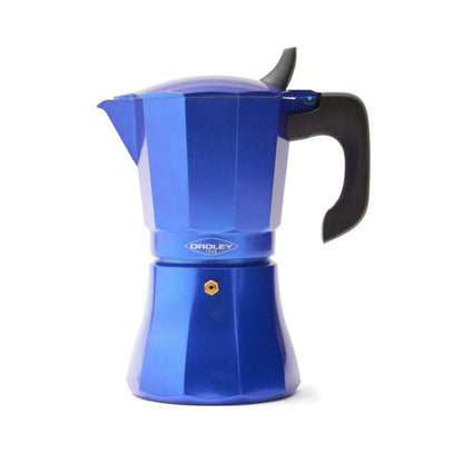 Set Cafetera Petra Azul 9 Tazas expreso + Set vasos Génova 250cc.-Cafeteras Italianas Moka