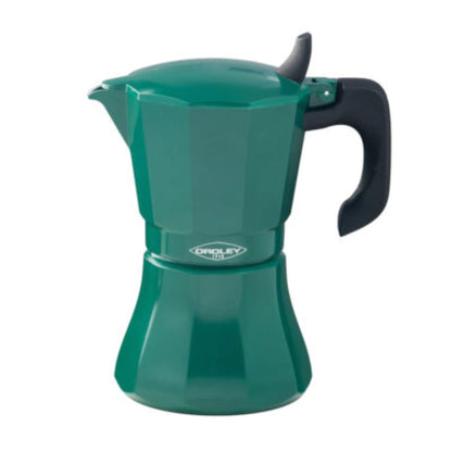 Set Cafetera Petra Verde 9Tazas Expreso + Set vasos Génova 250cc.-Cafeteras Italianas Moka
