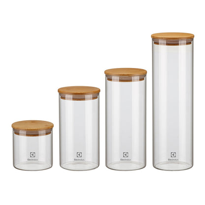 Set 4 Contenedores Vidrio Herméticos Tapa Bambú Electrolux2#Sin color