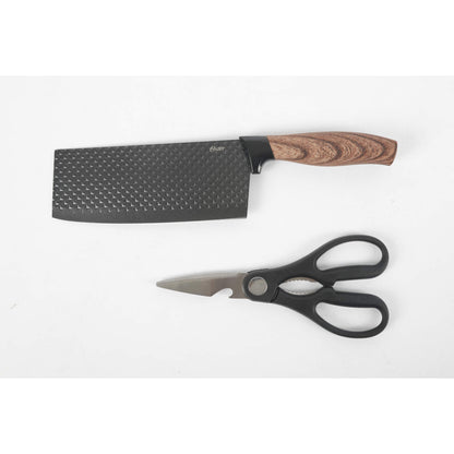 Set Cuchillo Carnicero y Tijera Gunderson 17,8 cm Oster4#Negro