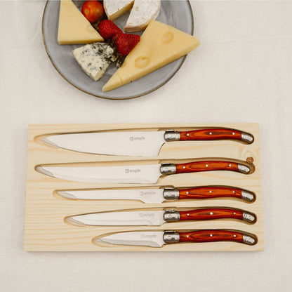 Set Cuchillos 5 pcs Marsella Acero Inoxidable Simplit5#Marrón